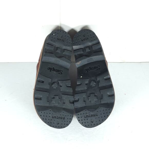 Simple Women's US 8 Brown Leather Woven Slip-On Mules Clogs Shoes - Picture 9 of 16